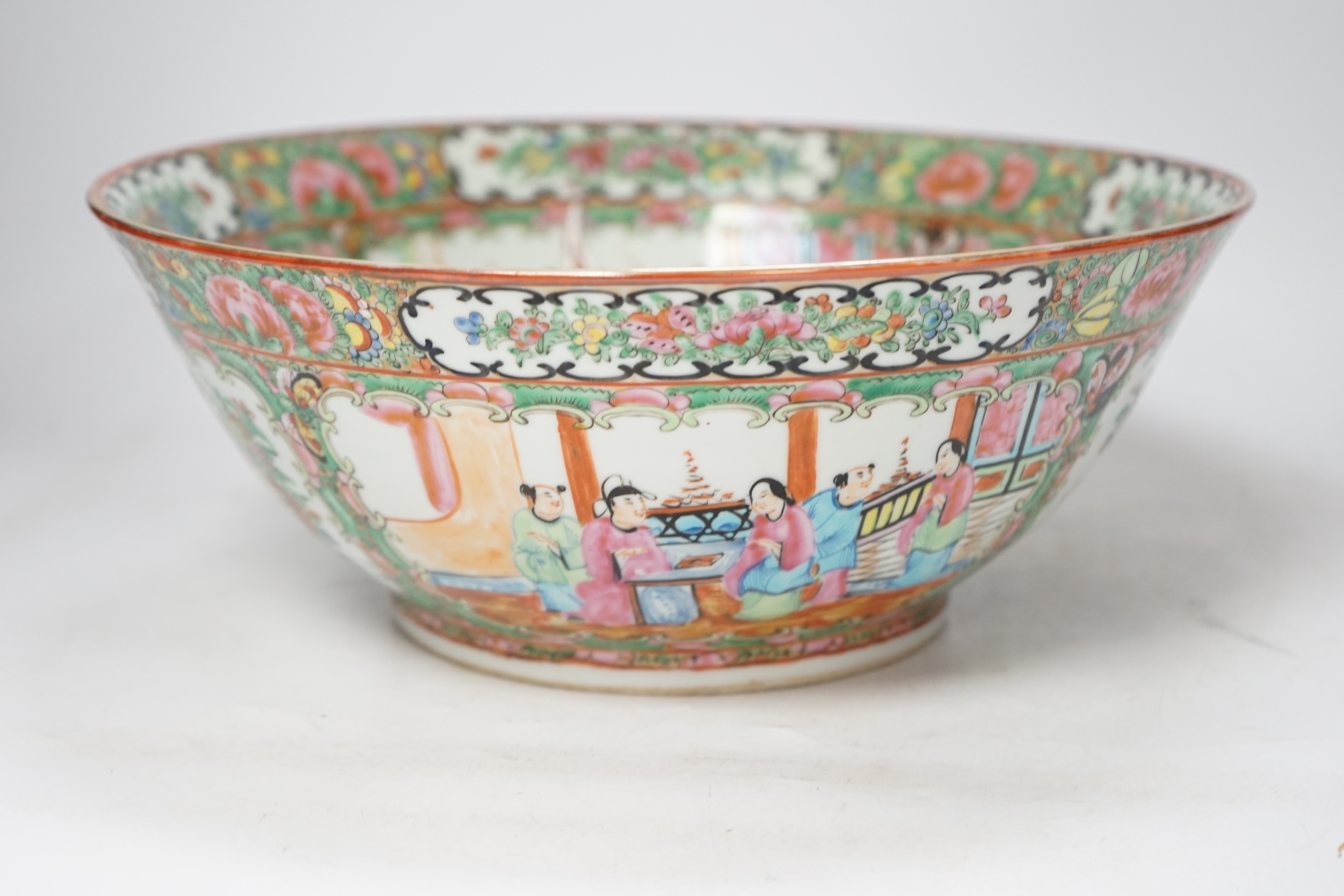A 20th century Chinese Canton famille rose bowl, 30cm diameter. Condition - good